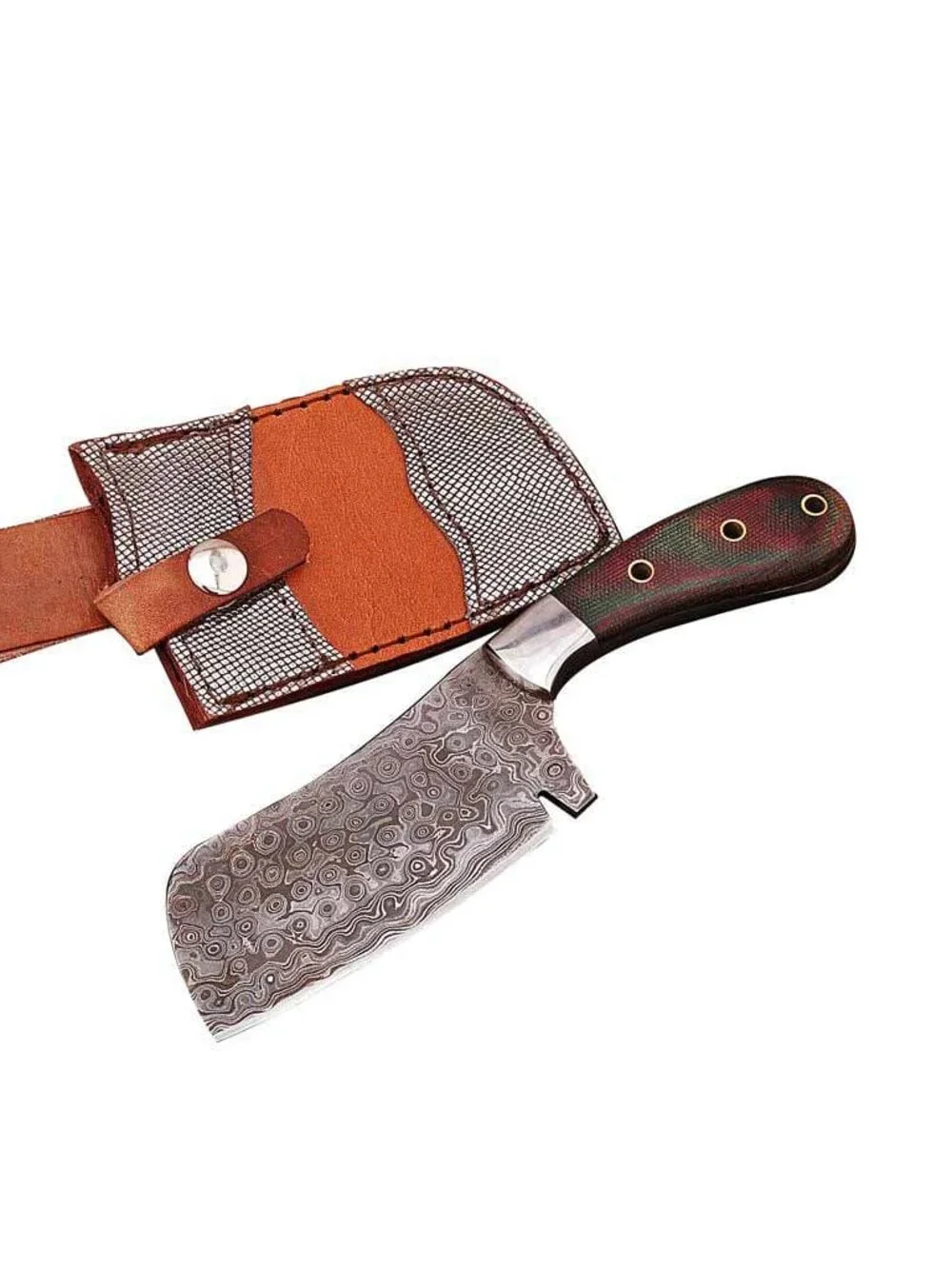 5 Pc Damascus Knife Set Handmade Chef Fillet Cleaver Skinner Kitchen Knives